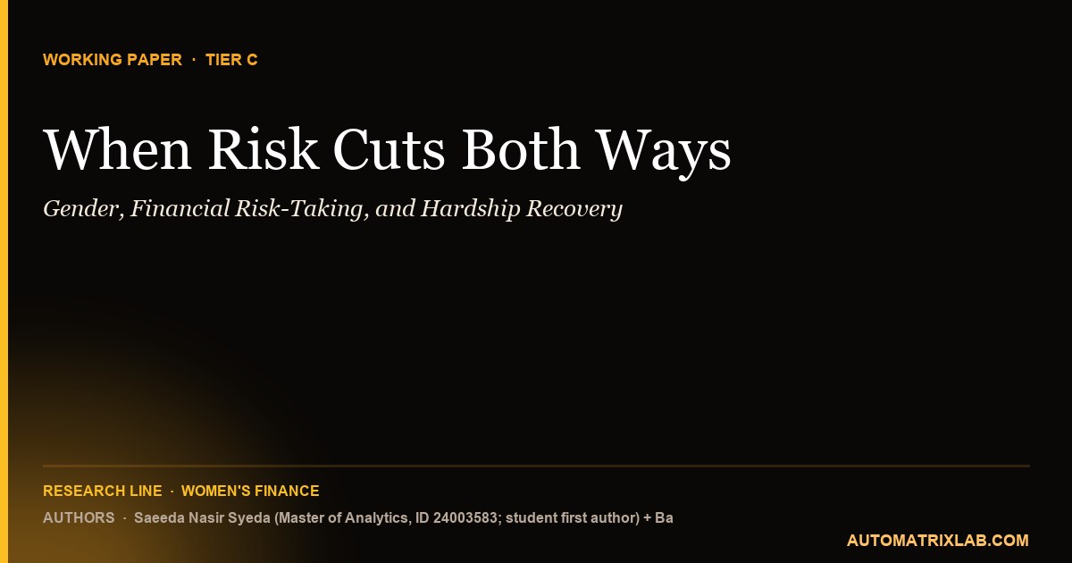 When Risk Cuts Both Ways