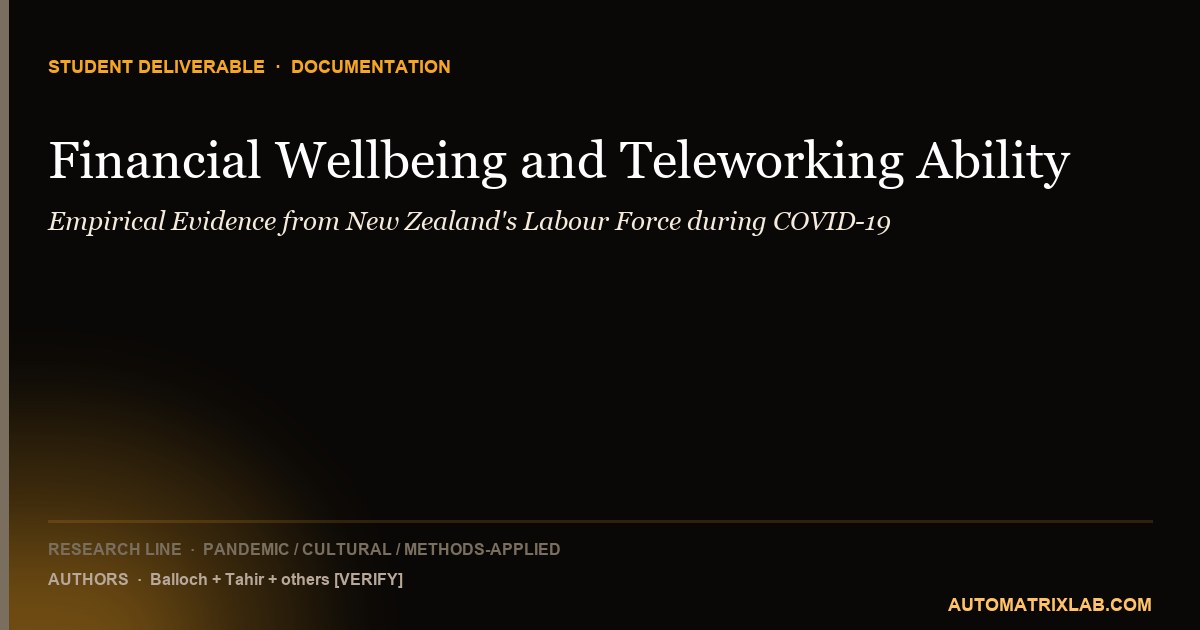 Financial Wellbeing and Teleworking Ability